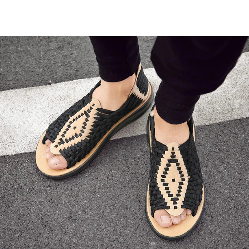 TEEK - Men Weaving Flat Non-slip Sandals SHOES theteekdotcom   