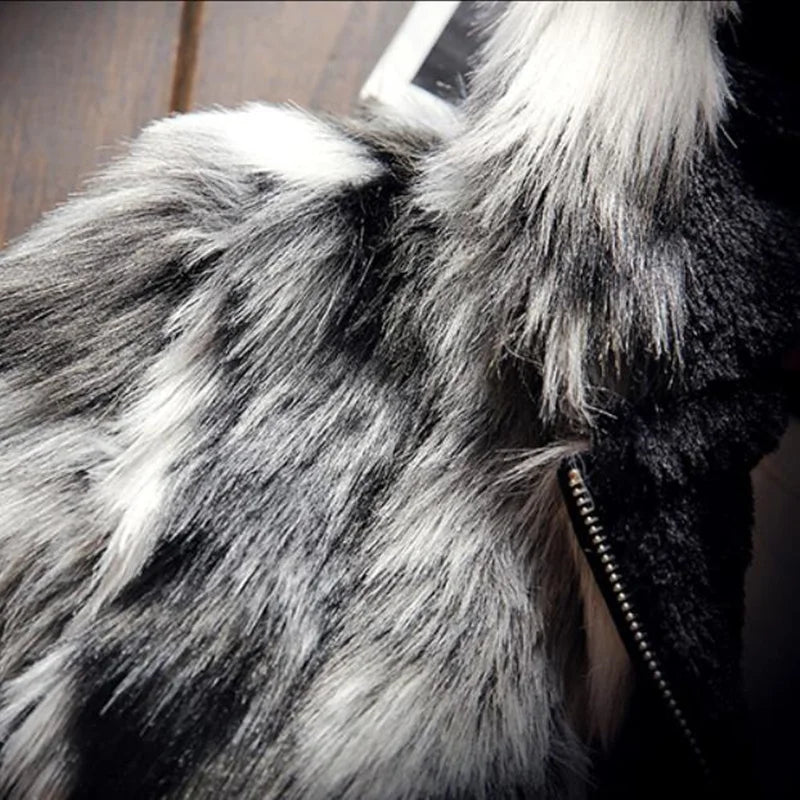 TEEK - Mens Slim Faux Fox Fur Hooded Jacket JACKET theteekdotcom   
