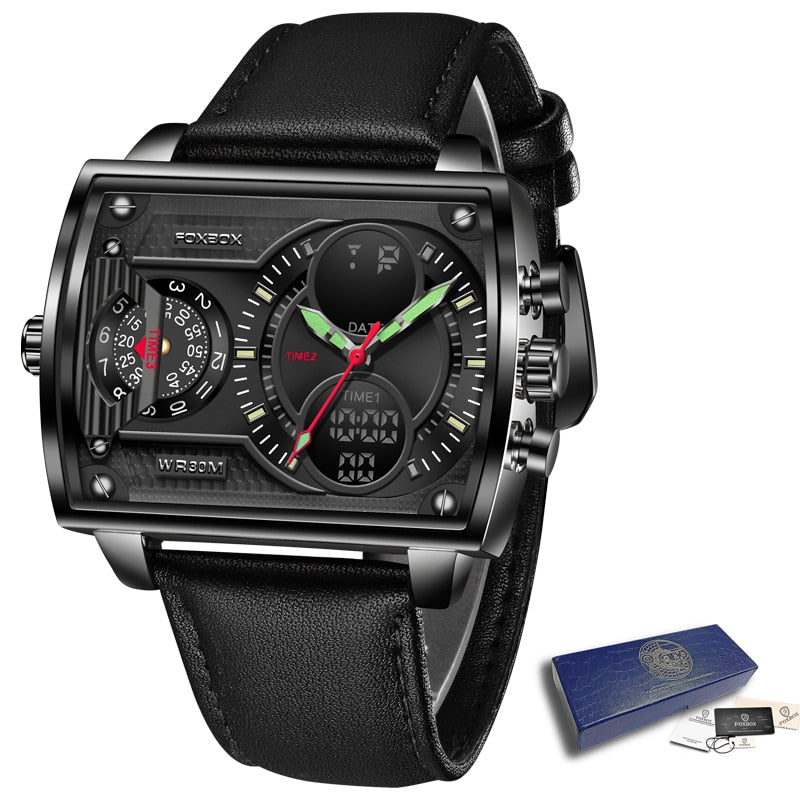 TEEK - Masculine Quartz Horizontal Wristwatch WATCH theteekdotcom Black  