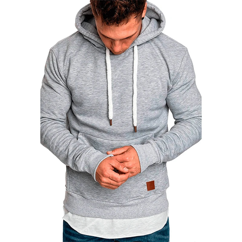 TEEK - Solid Mens Long Sleeve Essential Hoodies TOPS theteekdotcom Light Gray US XS | Asian Size M 