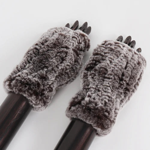 TEEK - Womens Natural Fluff Gloves Fingerless Gloves GLOVES theteekdotcom coffee 1 20cm 
