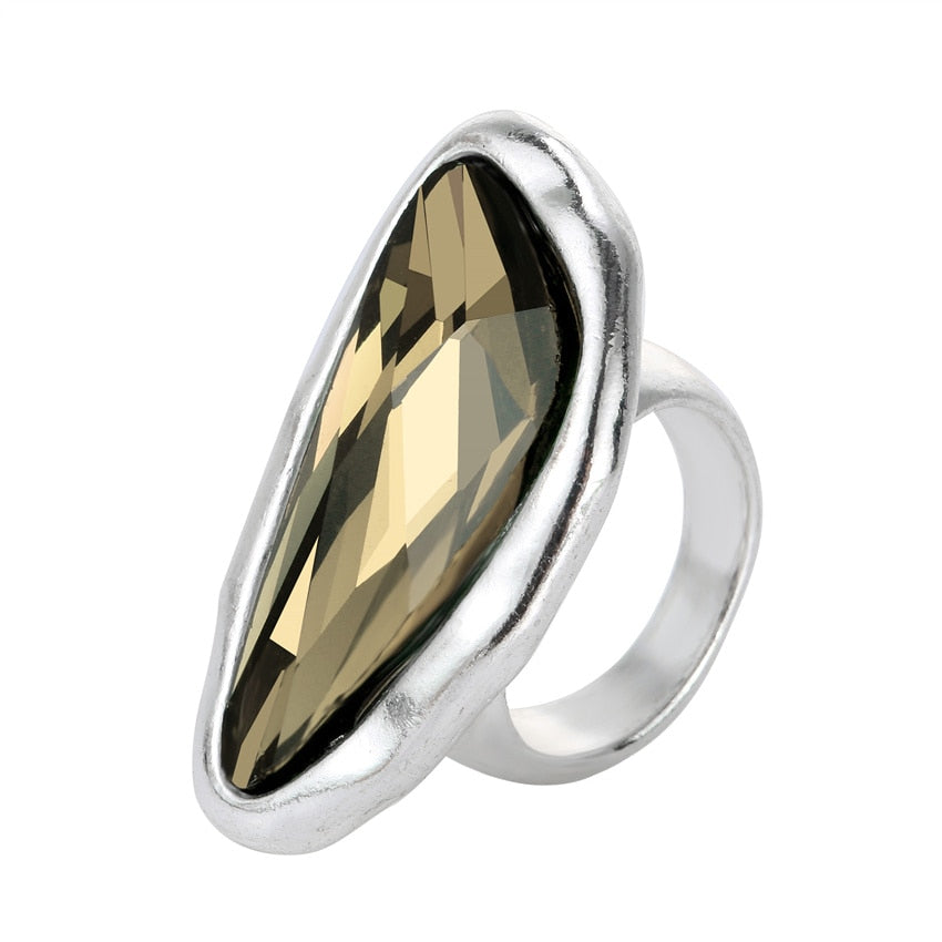 TEEK - Idolized Irregular Crystal Ring JEWELRY theteekdotcom Tea Color 7 