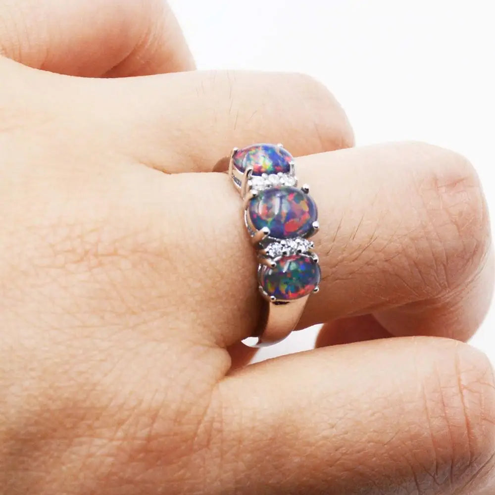 TEEK - 925 Sterling Silver Black Opal Ring JEWELRY theteekdotcom