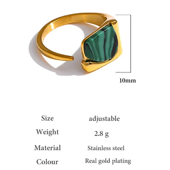 TEEK - Stainless Steel Vintage Natural Stone Ring