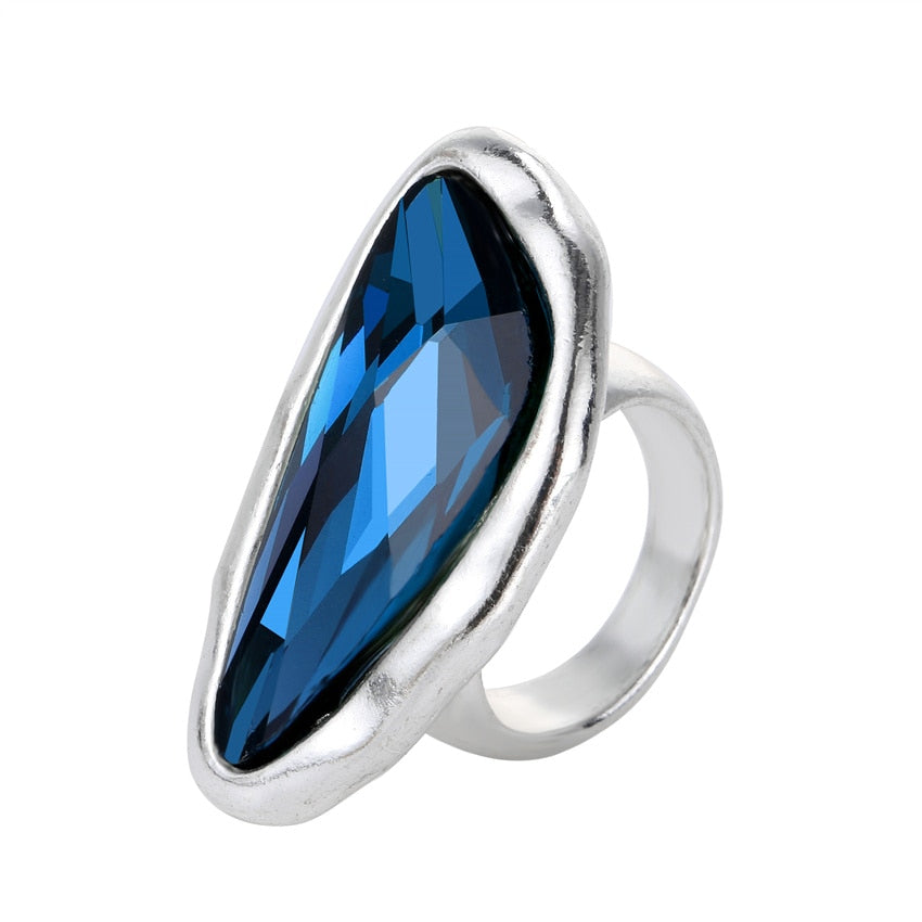 TEEK - Idolized Irregular Crystal Ring JEWELRY theteekdotcom Blue 7 