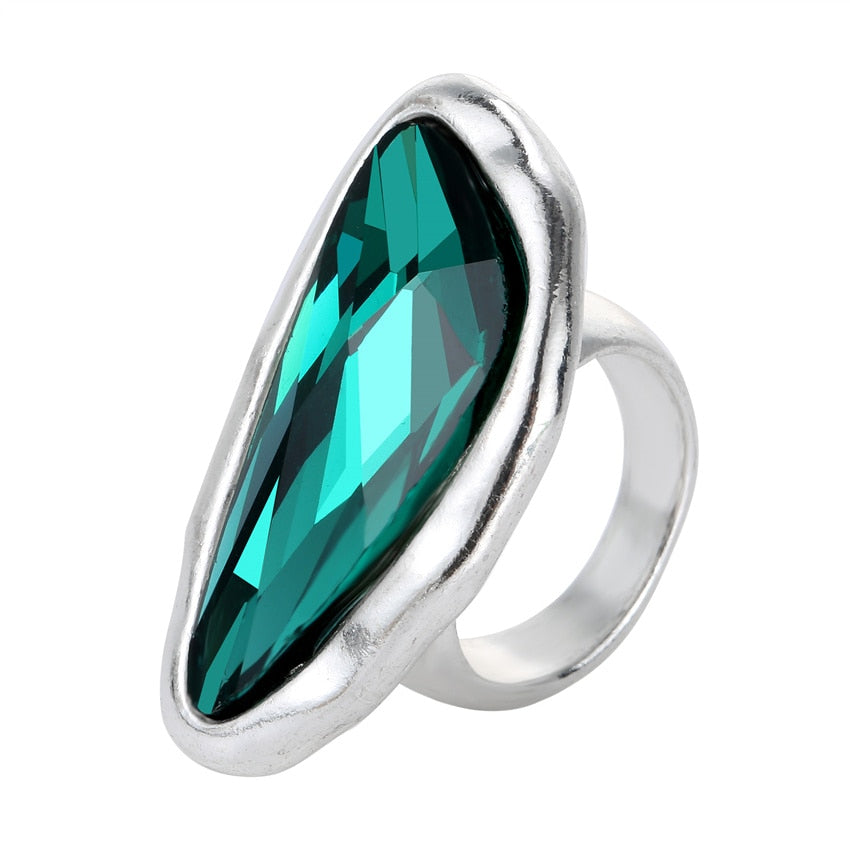 TEEK - Idolized Irregular Crystal Ring JEWELRY theteekdotcom Green 7 