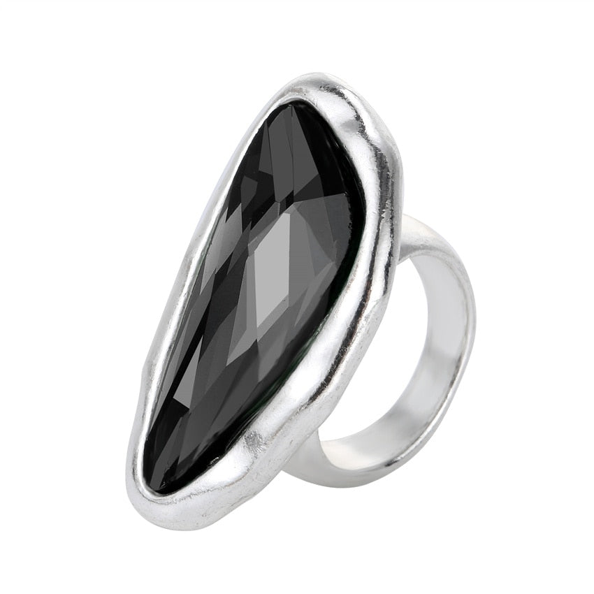 TEEK - Idolized Irregular Crystal Ring JEWELRY theteekdotcom Grey 7 