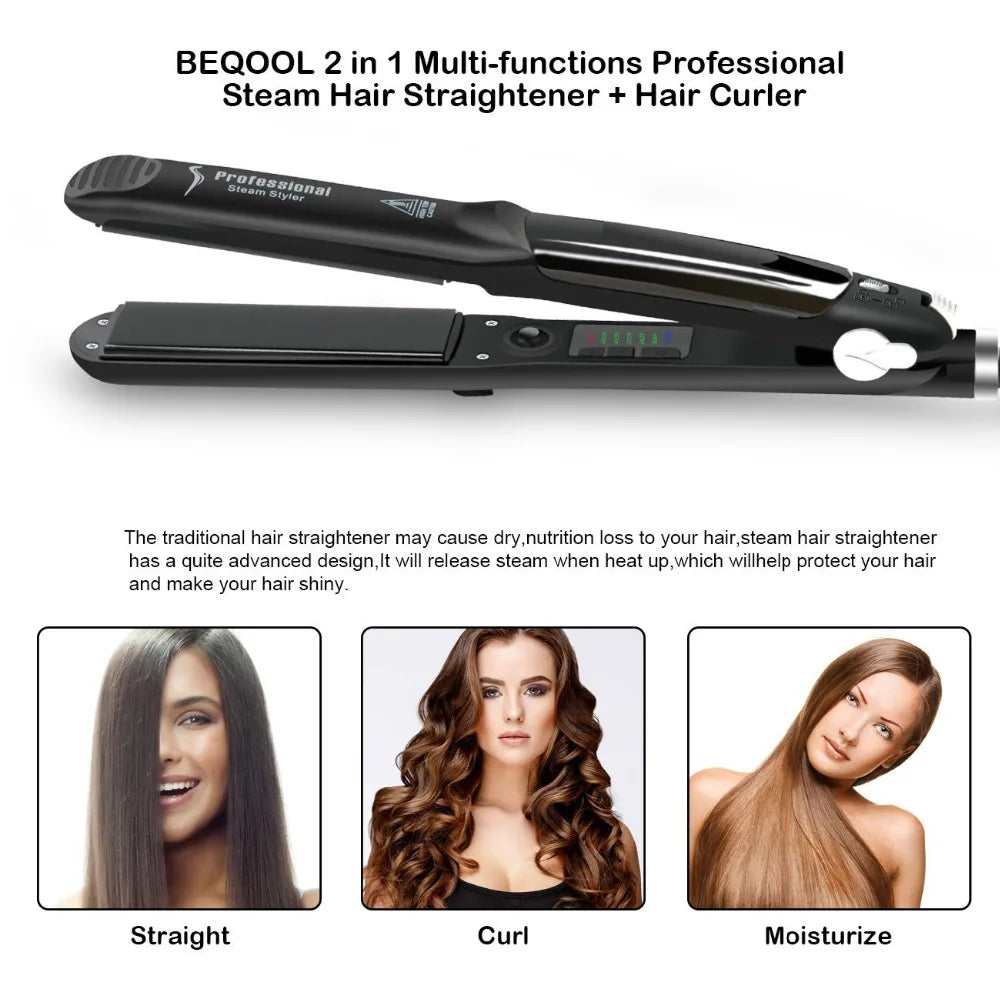 TEEK - Steam Ceramic Vapor Flat Iron HAIR TOOL theteekdotcom
