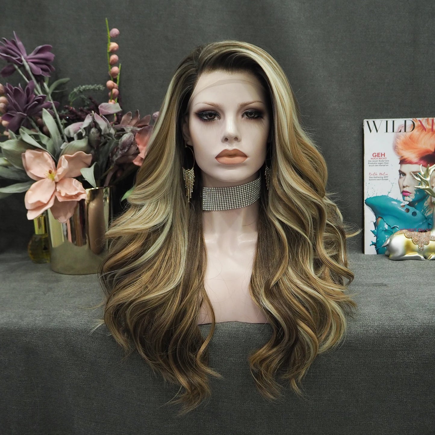 TEEK - Long Wig Highlight Honey Blond Lace Front Wig HAIR theteekdotcom S30-2112A-01 26 Inches