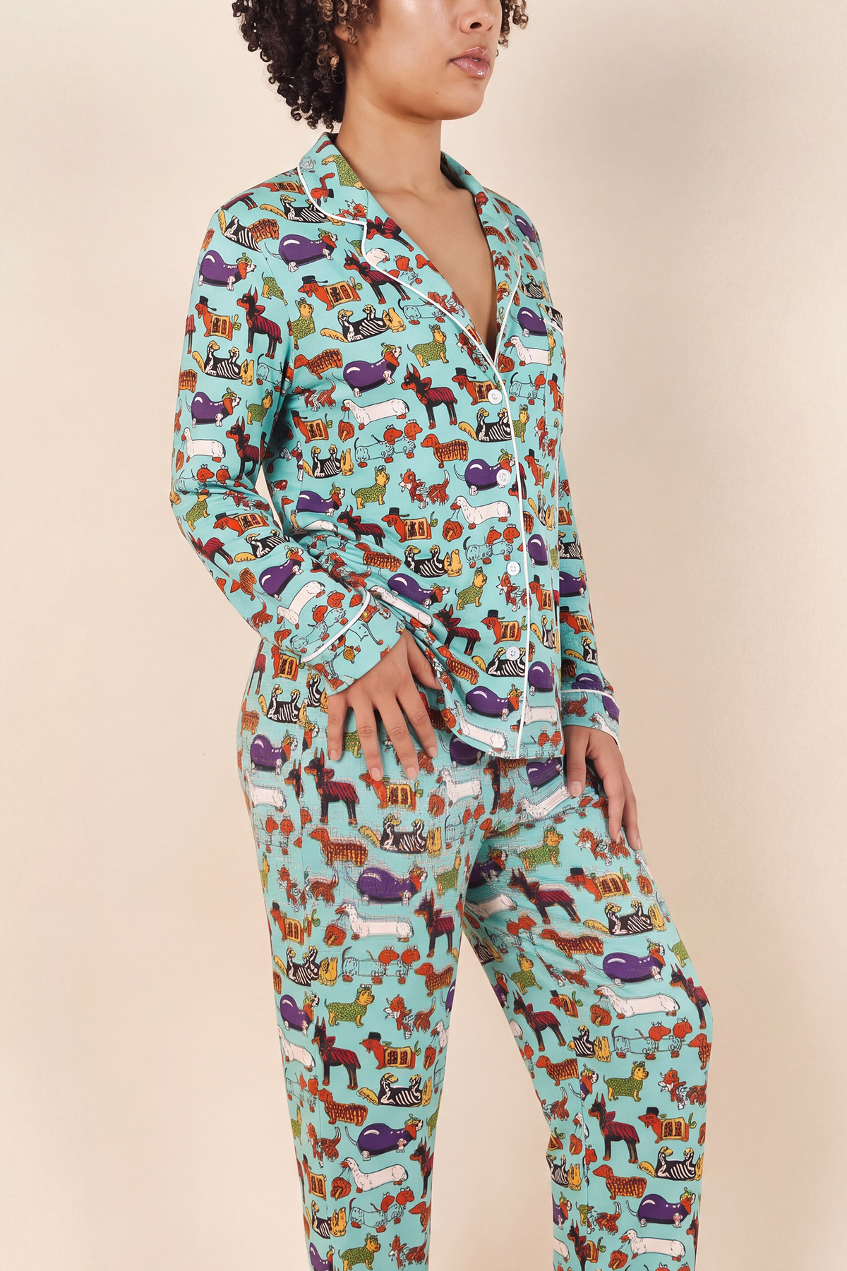 The Halloweenies | Halloween Dogs SleepDeep™ Women’s Long Sleeve Pajama Set Women's Pajama Set Shinesty