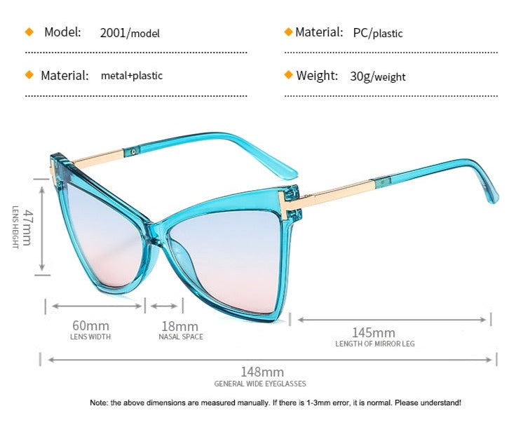 TEEK - Cateye Metal Frame Lux Sunglasses EYEGLASSES theteekdotcom   
