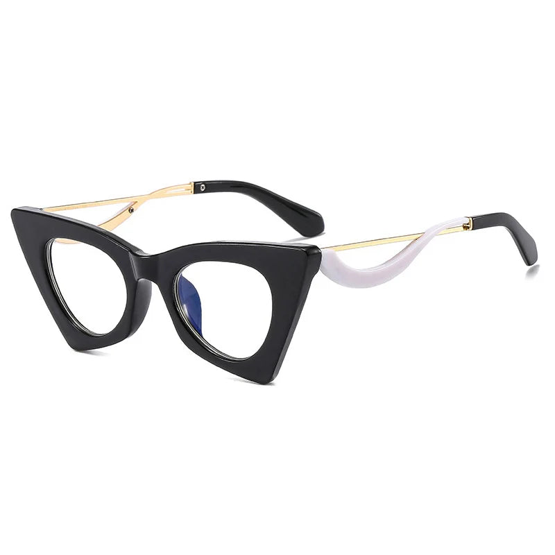 TEEK - Cat Eye Bar Clear Eyeglasses EYEGLASSES theteekdotcom C9 Black  