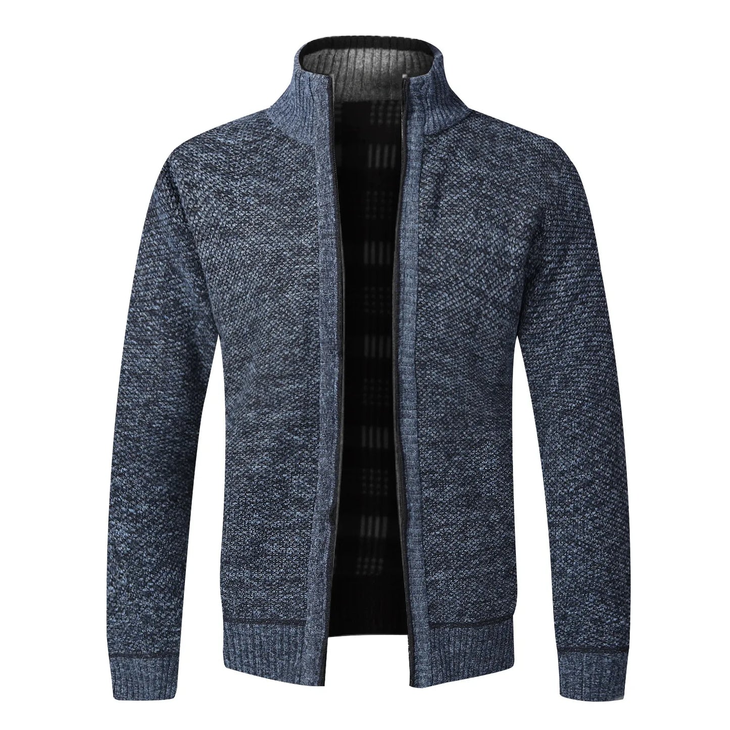 TEEK - Warm Knitted Zipper Sweater Jacket JACKET theteekdotcom blue US XS | Tag M 
