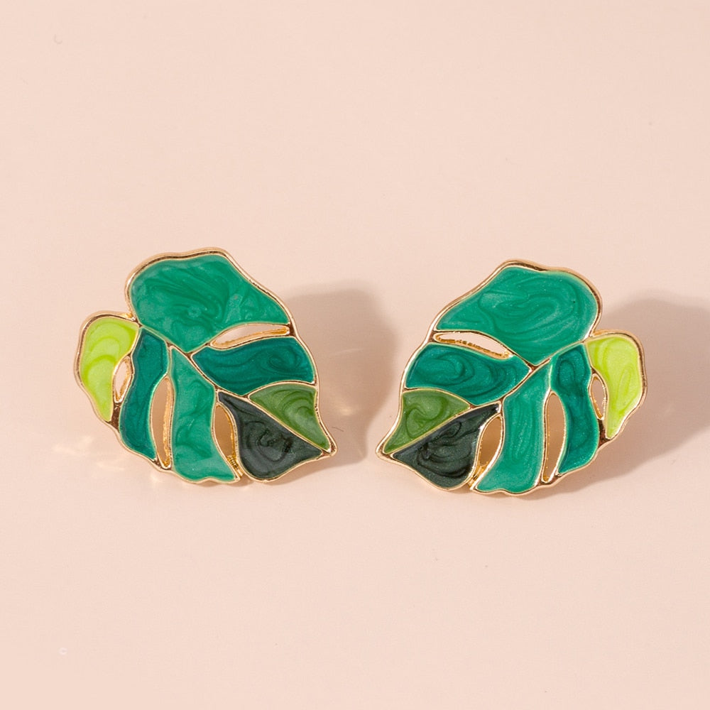 TEEK - Plant Green Leaf Earrings JEWELRY theteekdotcom   