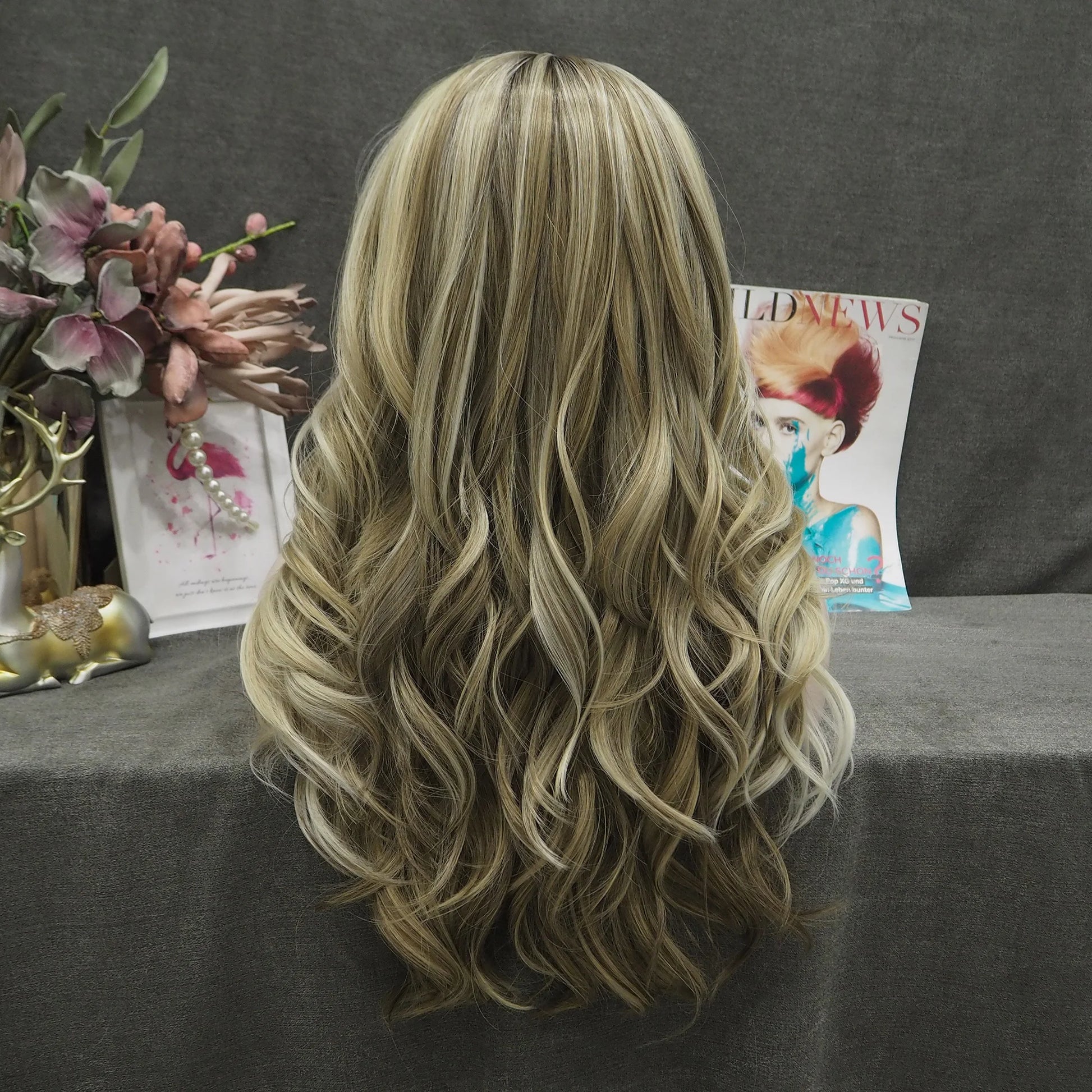 TEEK - Long Wig Highlight Honey Blond Lace Front Wig HAIR theteekdotcom