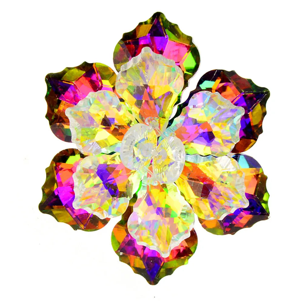TEEK - Shining Crystal Flower Brooch JEWELRY theteekdotcom green AB