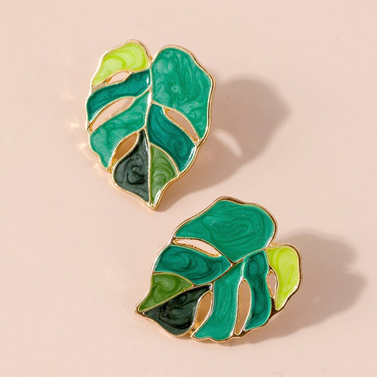 TEEK - Plant Green Leaf Earrings JEWELRY theteekdotcom Default Title  