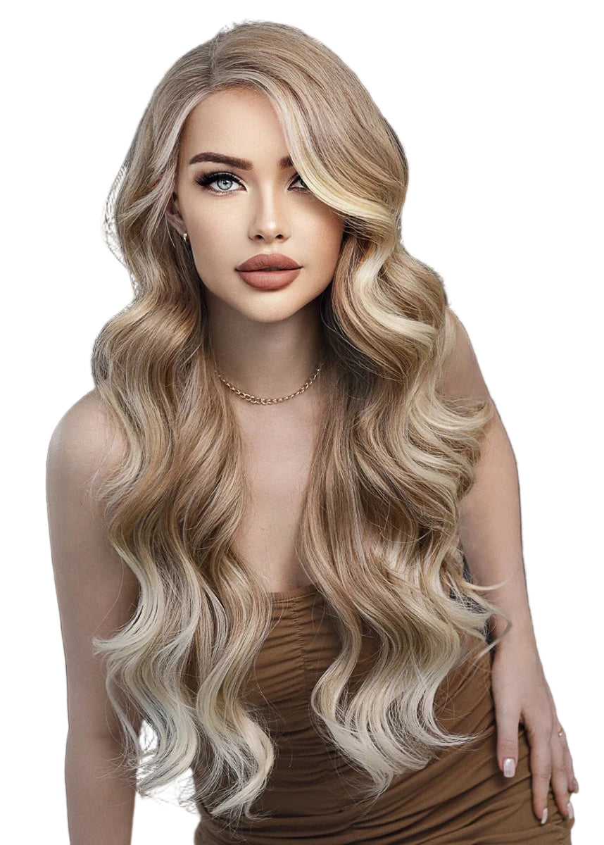TEEK - Dark Rooted Lace Front Body Wavy Wigs HAIR theteekdotcom