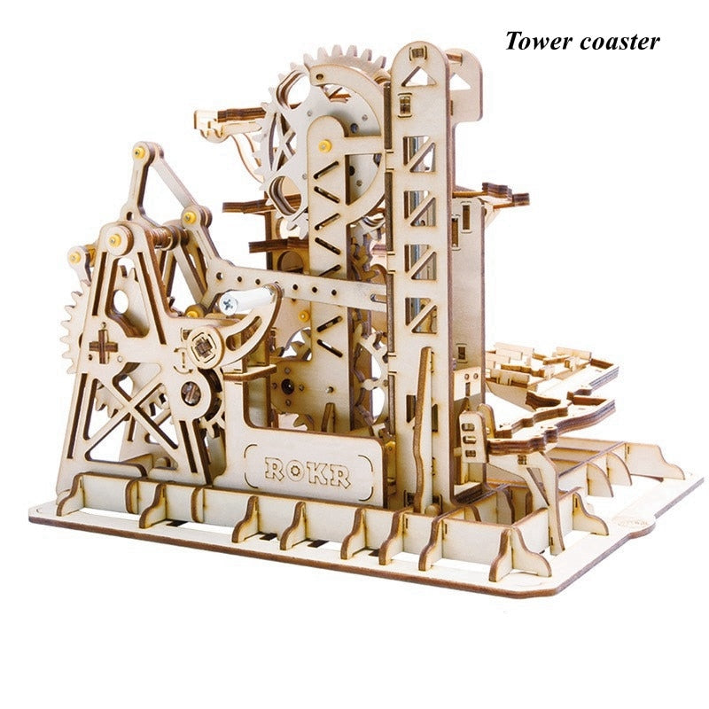 TEEK - Marble Run 3D Wooden Puzzle DIY Assembly Kit HOME DECOR theteekdotcom Tower coaster  