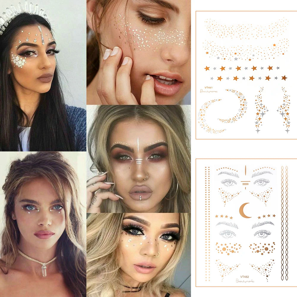 TEEK - Gold Face Waterproof Freckles Temporary Tattoos MAKEUP theteekdotcom