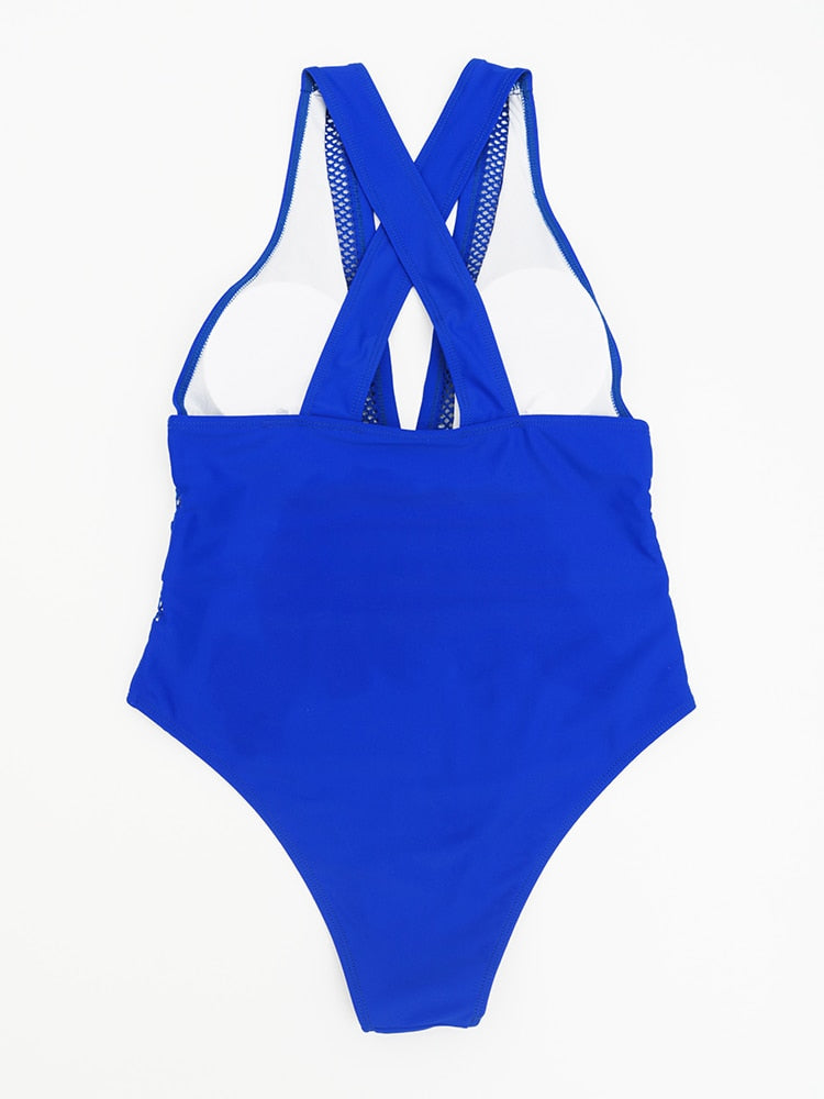 TEEK - Mesh V-Neck Monokini Swimsuit SWIMWEAR theteekdotcom   