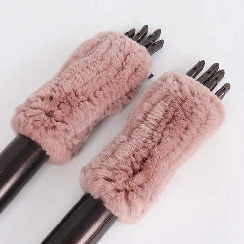 TEEK - Womens Natural Fluff Gloves Fingerless Gloves GLOVES theteekdotcom pink 2 20cm 