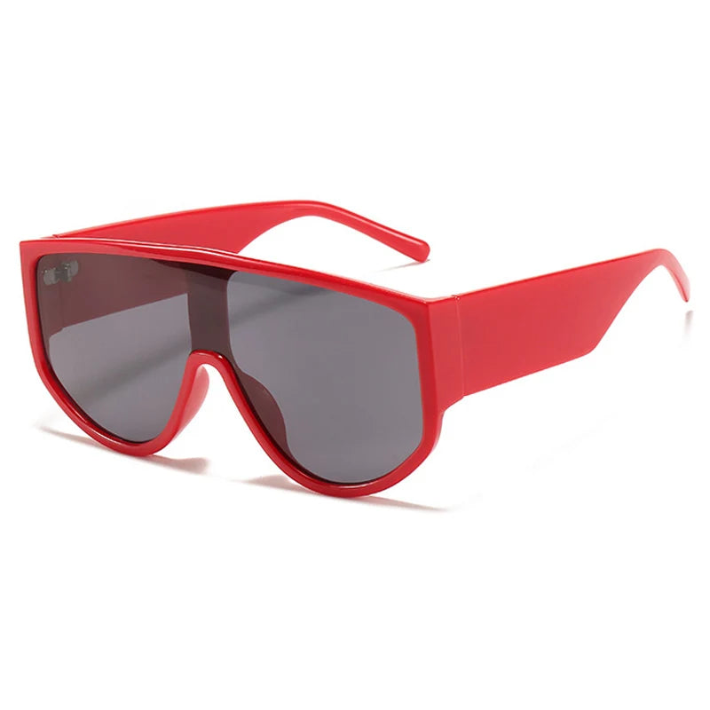 TEEK - Oversized Flat Top Lunette De Sol Eyewear EYEGLASSES theteekdotcom Red Black  