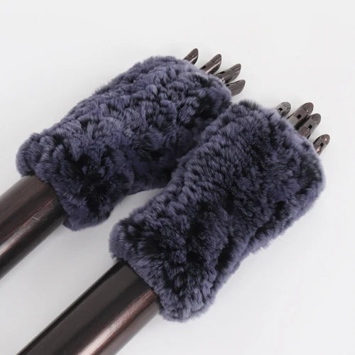 TEEK - Womens Natural Fluff Gloves Fingerless Gloves GLOVES theteekdotcom blue 20cm 