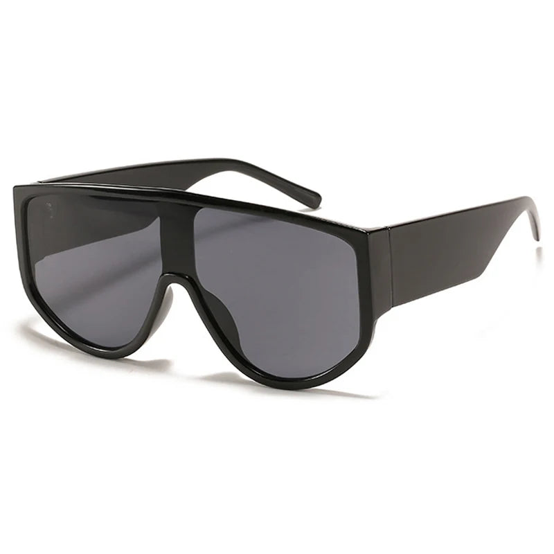TEEK - Oversized Flat Top Lunette De Sol Eyewear EYEGLASSES theteekdotcom Black Black  