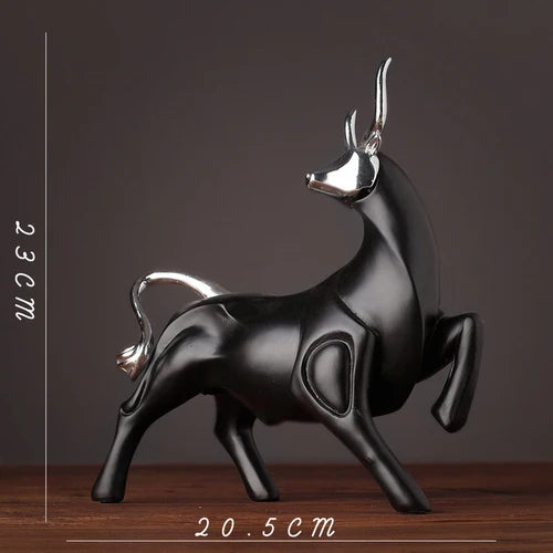 TEEK - Bold Bull Sculptures HOME DECOR theteekdotcom Black-B  