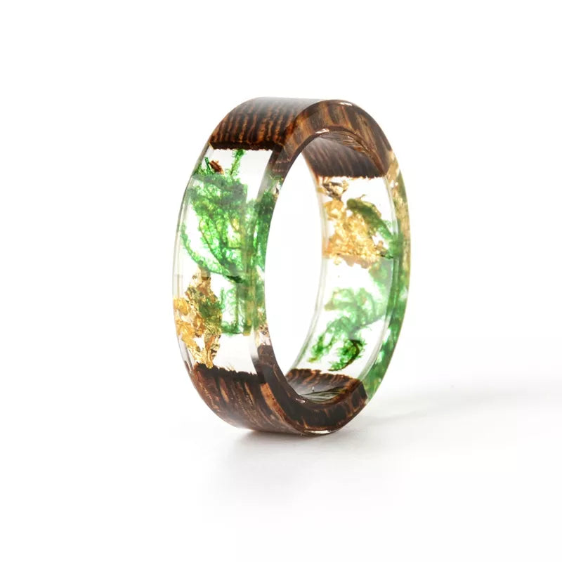 TEEK - Wood Resin Handmade Dried Flower Ring JEWELRY theteekdotcom O 17mm | US 6.5 