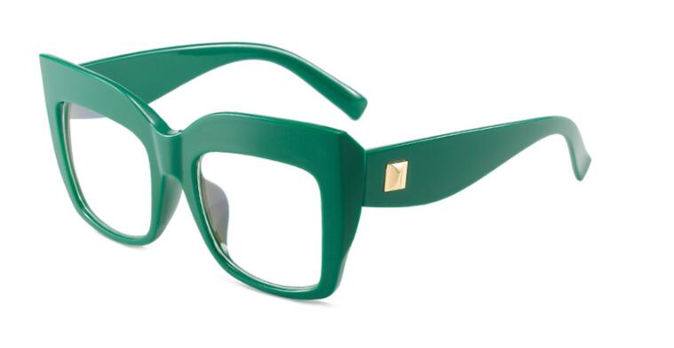 TEEK - Square Oversized Obvious Eyeglasses EYEGLASSES theteekdotcom C4 green clear  