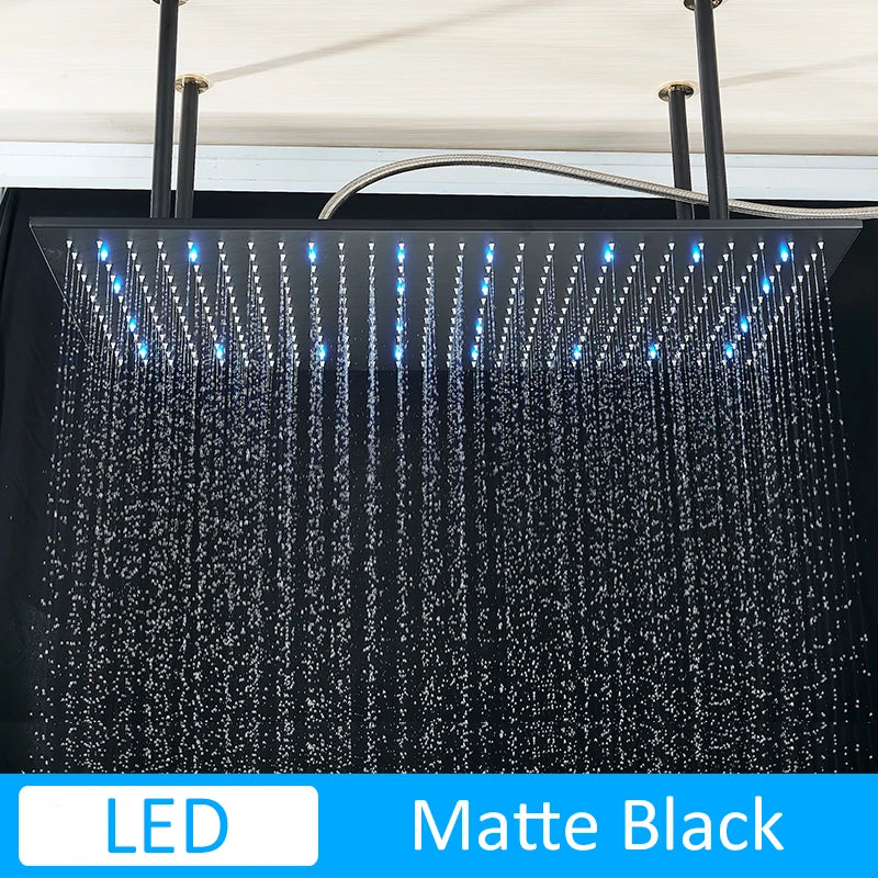 TEEK - Luxury 31.5inx15.7in LED Rainfall Shower Head HOME DECOR theteekdotcom LED Matte Black