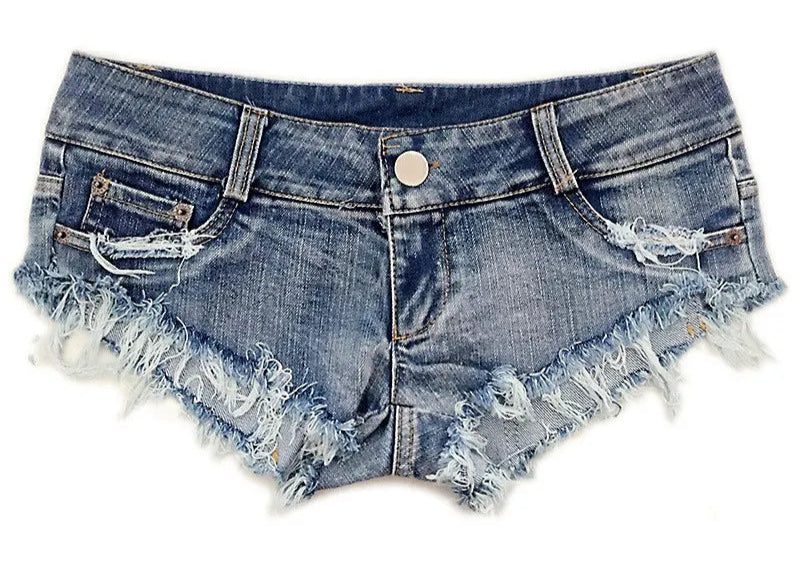 TEEK - Denim Low Waist High Thigh Mini Shorts SHORTS theteekdotcom