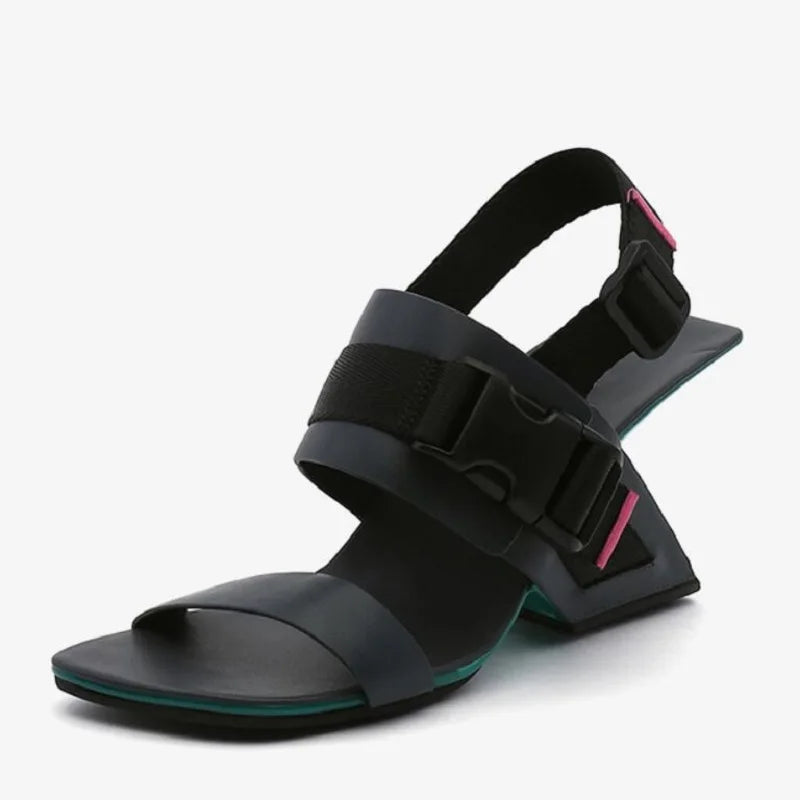 TEEK - Easel Back Strap Sport Buckle Wedge Sandals SHOES theteekdotcom   