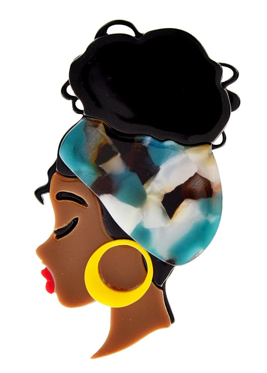 TEEK - Updo Beauty Sista Women Brooch JEWELRY theteekdotcom blue