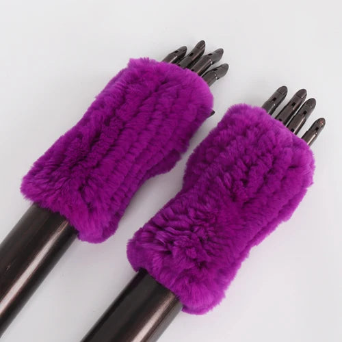 TEEK - Womens Natural Fluff Gloves Fingerless Gloves GLOVES theteekdotcom purple 20cm 