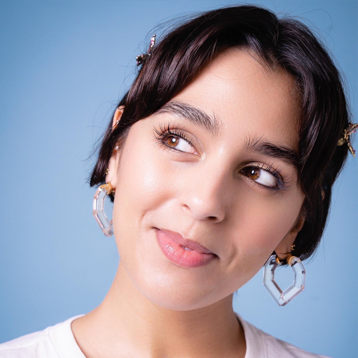 TEEK - Heart Gem Lucite Hoop Earrings JEWELRY TEEK GNH