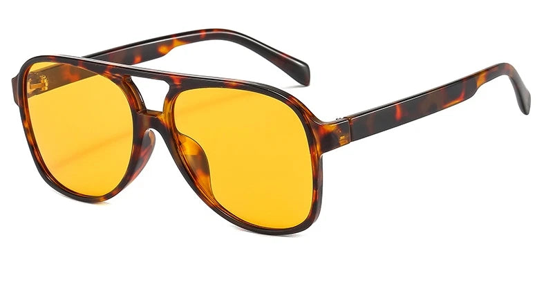 TEEK - Pilot Fox Sunglasses EYEGLASSES theteekdotcom Leopard  Yellow  