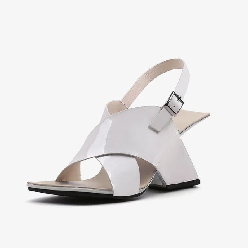 TEEK - Easel Back Buckle Strap Patent Wedges SHOES theteekdotcom Gray 5 