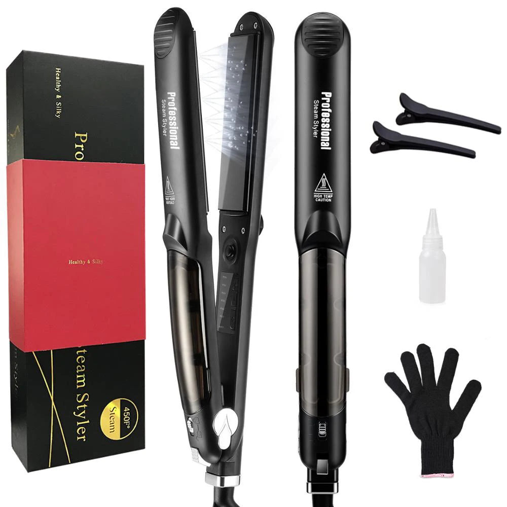 TEEK - Steam Ceramic Vapor Flat Iron HAIR TOOL theteekdotcom