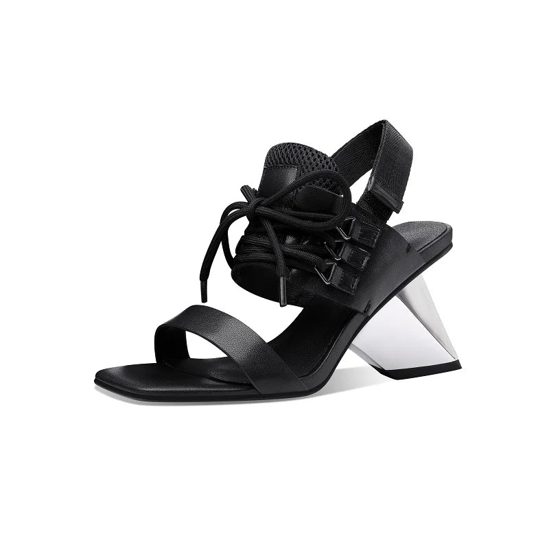 TEEK - Bowknot Easel Back Strap Wedge Sandals SHOES theteekdotcom Black 5 