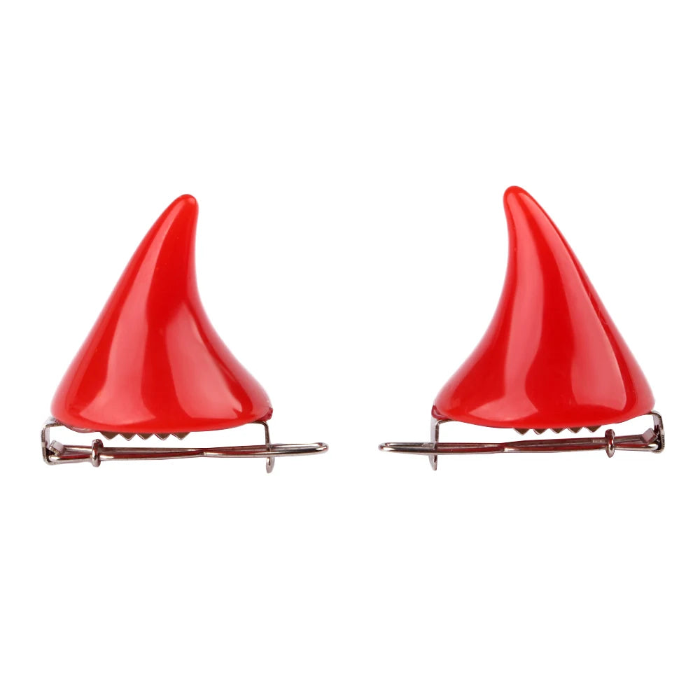 TEEK - 1 Pair Small Horn Hairpins HAIR CARE theteekdotcom RED  