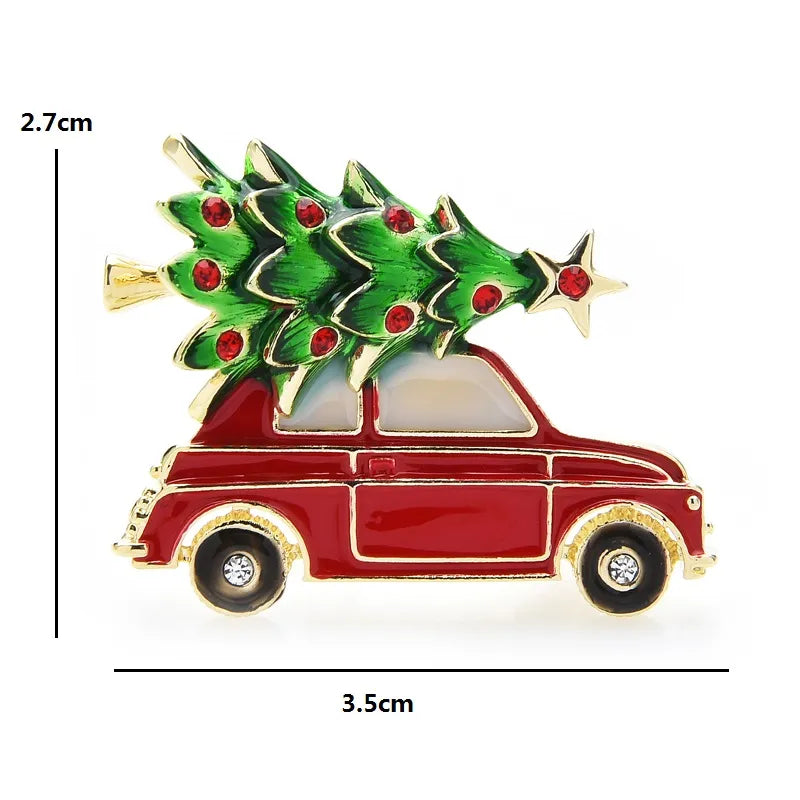 TEEK - Enamel Car Christmas Tree Brooch JEWELRY theteekdotcom   