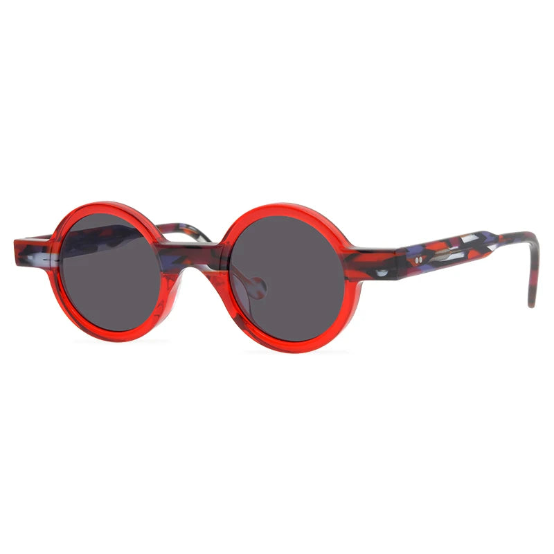 TEEK - Round Womens Colorblock Sunglasses EYEGLASSES theteekdotcom red-black  