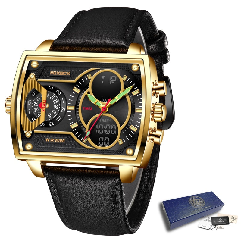 TEEK - Masculine Quartz Horizontal Wristwatch WATCH theteekdotcom Gold  