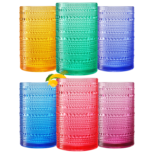 TEEK - Madrid Acrylic Highball Hobnail Glassware Set of 6 HOME DECOR TEEK KS