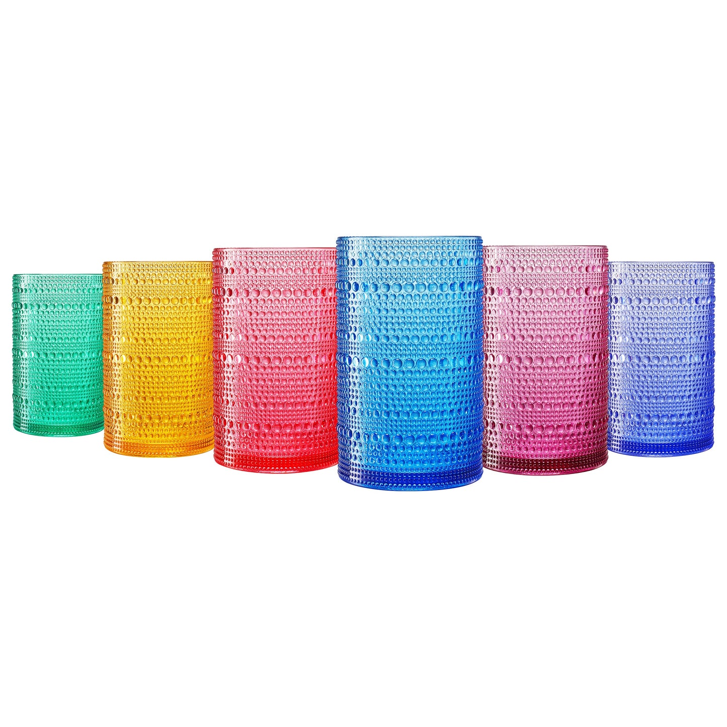 TEEK - Madrid Acrylic Highball Hobnail Glassware Set of 6 HOME DECOR TEEK KS