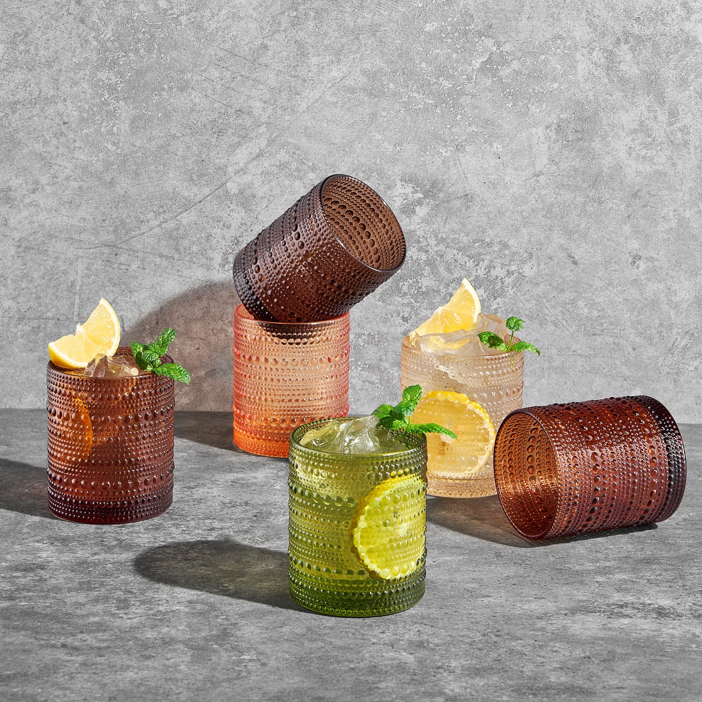 TEEK - Fortuna Hobnail Lowball Glassware Set of 6 HOME DECOR TEEK KS