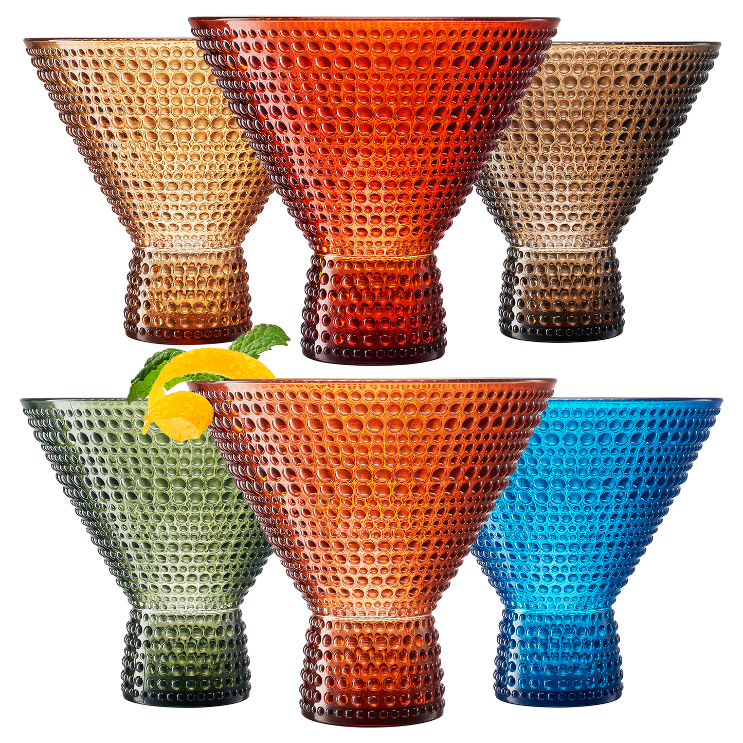 TEEK - Eze Acrylic Martini Hobnail Glassware Set HOME DECOR TEEK KS